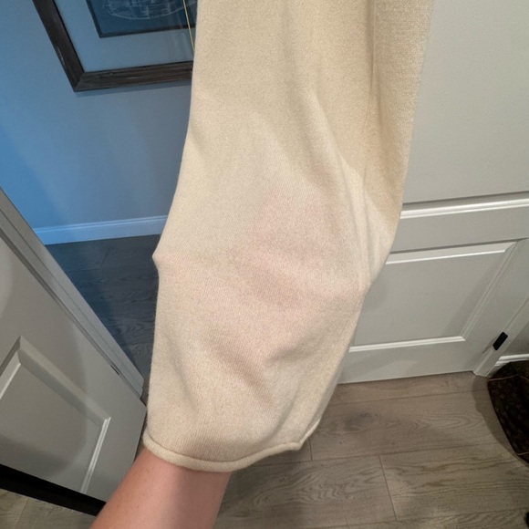 Lingua Franca 100% Cashmere Wide Leg Pants in Cream - Picture 4 of 5